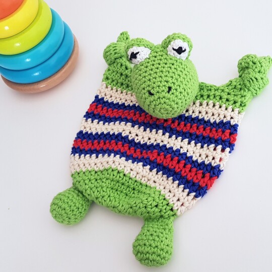 Häkelanleitung Schmusetuch Frosch Fimo