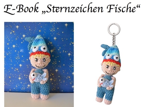 Häkelanleitung: Sternzeichen Fische (ca. 13-14 cm)