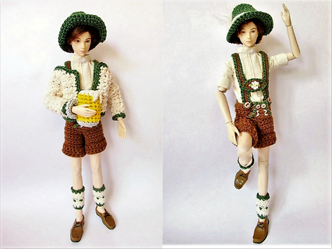 Häkelanleitung Trachten Outfit für männliche Ankleidepuppen