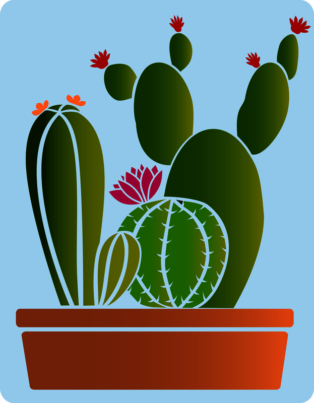 Schablonenmotive - Kakteen (Normale Vorlagen + Plotterdatei) - Bild 3