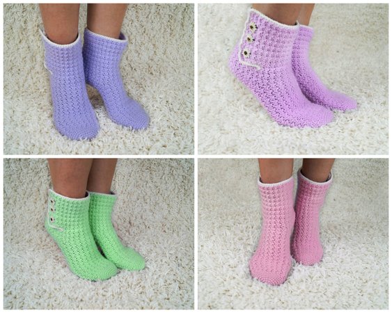 Crochet pattern house socks, slippers