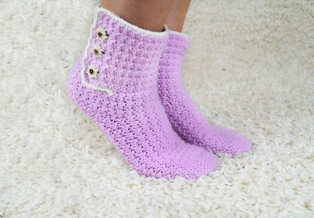 Crochet pattern house socks, slippers