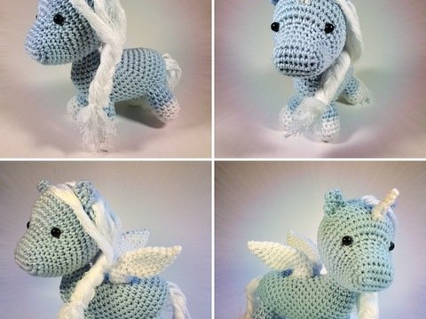 4 in 1 Häkelanleitung Amigurumi Pferd, Einhorn, geflügeltes Einhorn oder Pegasus