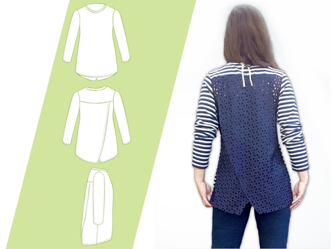 Ebook Schnittmuster Damen Shirt Wickelshirt Große Layla