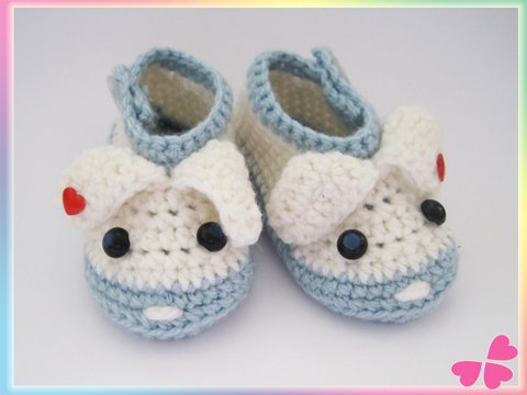 Kuscheltier Puschen häkeln - Größen: 24, 25, 26, 27