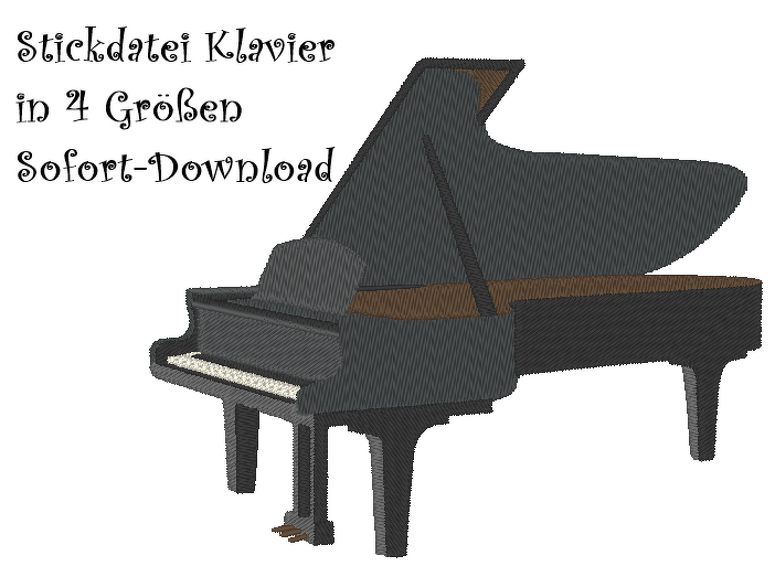 Stickdatei Klavier Flügel Musikinstrument