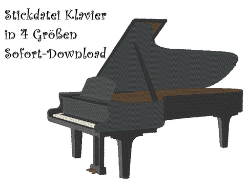 Stickdatei Klavier Flügel Musikinstrument