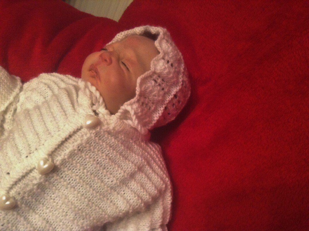 Strickanleitung Haube mit Lochmuster KU 35-40 - Bild 4