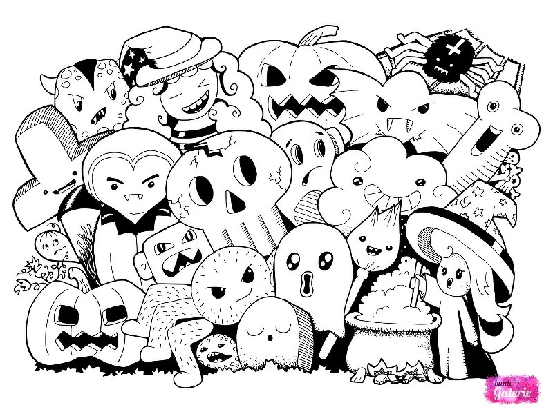 Kleine Monster - 3 Bilder zum Ausmalen