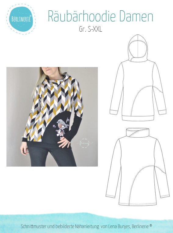 E-Book Räubärhoodie Damen Gr. S-XXL Nähanleitung und Schnittmuster