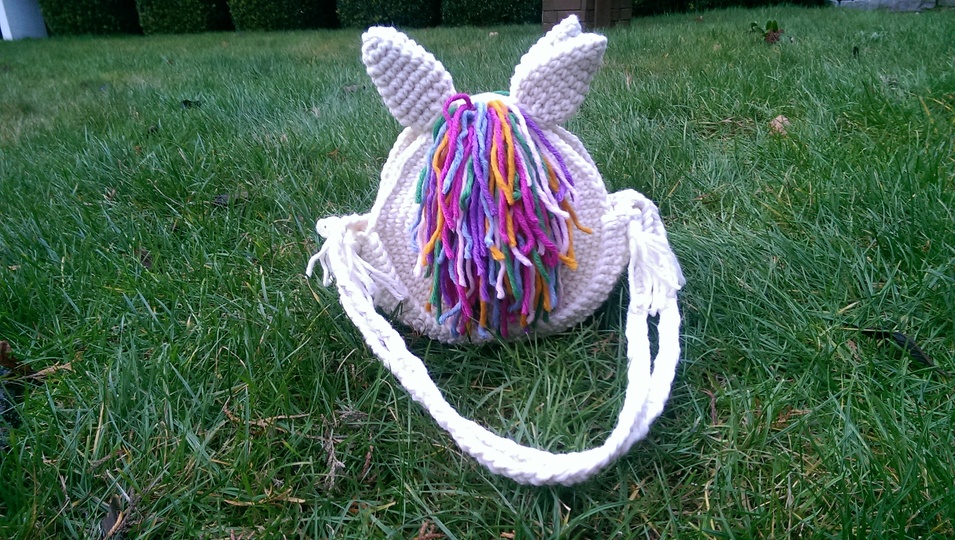 Häkelanleitung Einhorntasche häkeln, Tiertasche häkeln, Kindertasche häkeln