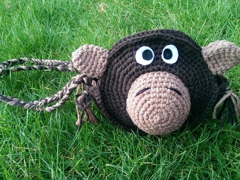Häkelanleitung Affentasche, Tiertasche, Kindertasche