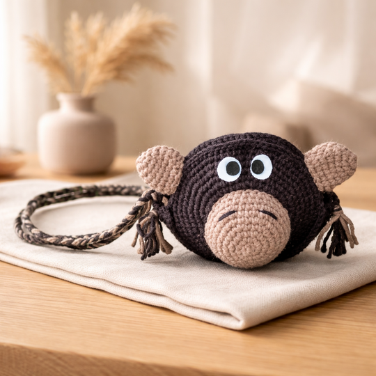 Häkelanleitung Affentasche, Tiertasche, Kindertasche