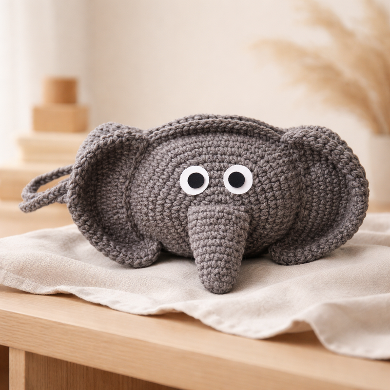 Häkelanleitung Elefantentasche, Tiertasche, Kindertasche