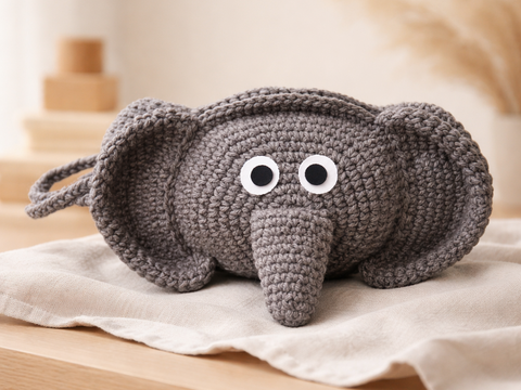 Häkelanleitung Elefantentasche, Tiertasche, Kindertasche