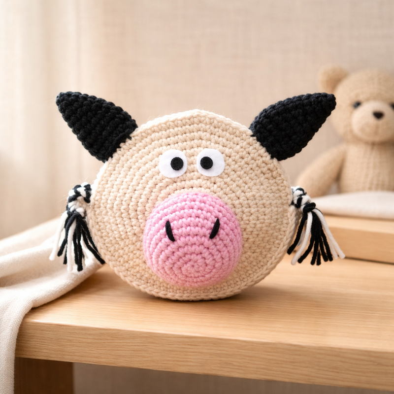 Häkelanleitung Kuhtasche, Tiertasche, Kindertasche
