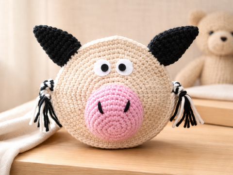 Häkelanleitung Kuhtasche häkeln, Tiertasche häkeln, Kindertasche häkeln