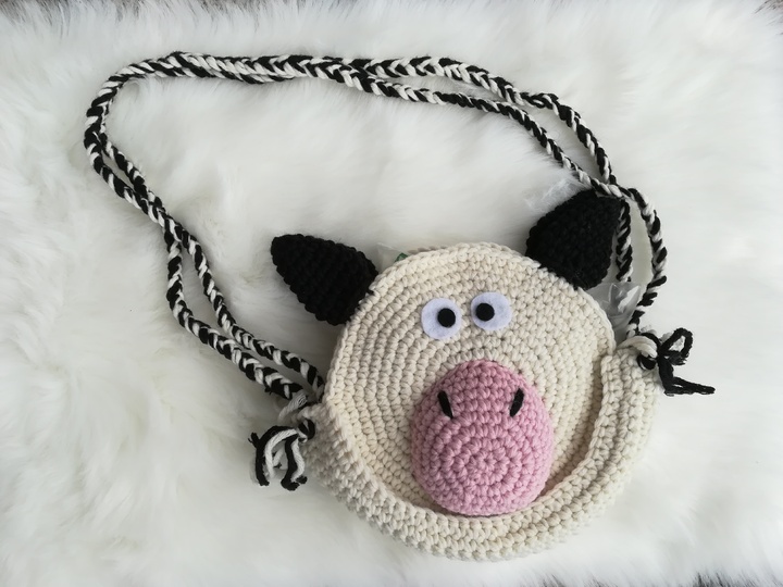 Häkelanleitung Kuhtasche, Tiertasche, Kindertasche