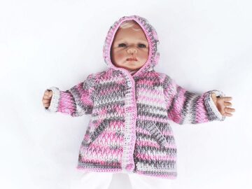 Baby & children's jackets "Cloud", size 1 m.- 4 y (raglan, relief pattern)