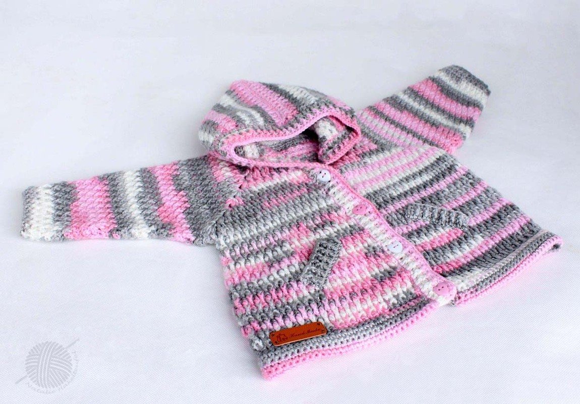 Baby & children's jackets "Cloud", size 1 m.- 4 y  (raglan, relief pattern) - Image 2