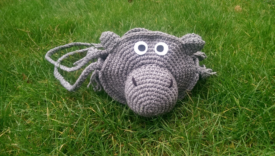 Häkelanleitung Nilpferdtasche, Tiertasche, Kindertasche