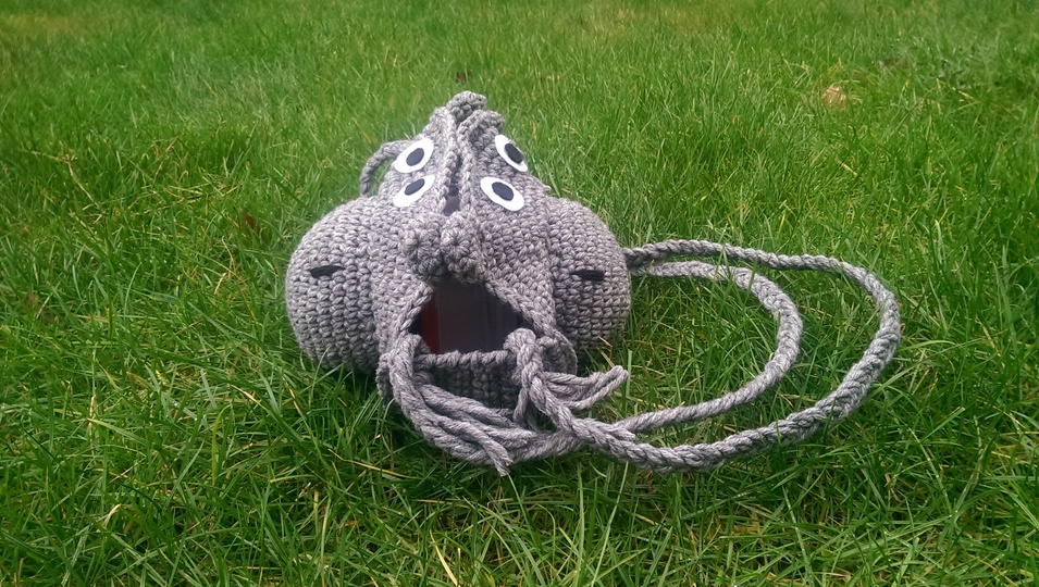 Häkelanleitung Nilpferdtasche, Tiertasche, Kindertasche