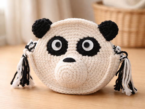 Häkelanleitung Pandatasche, Tiertasche, Kindertasche