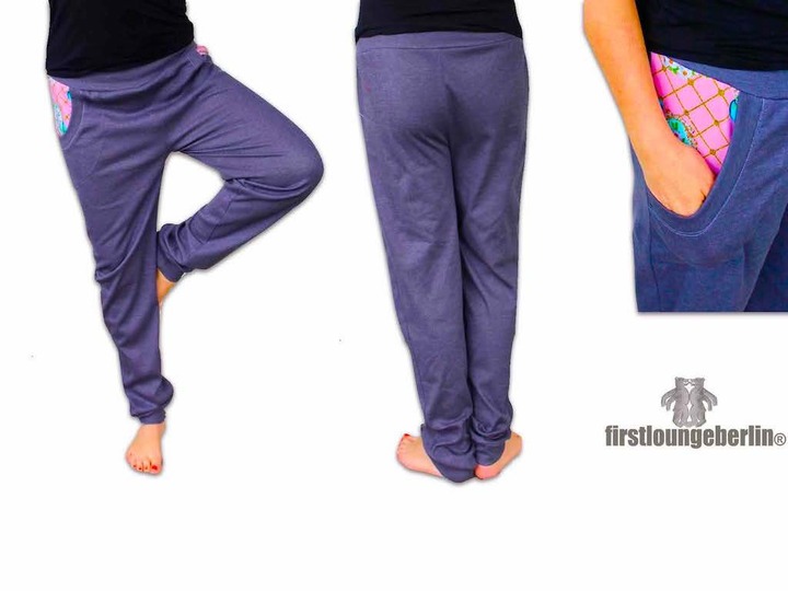 Wohlfühlhose Damen in 10 Größen 30/32 bis 60/62 Nähanleitung mit Schnittmuster von firstloungeberlin