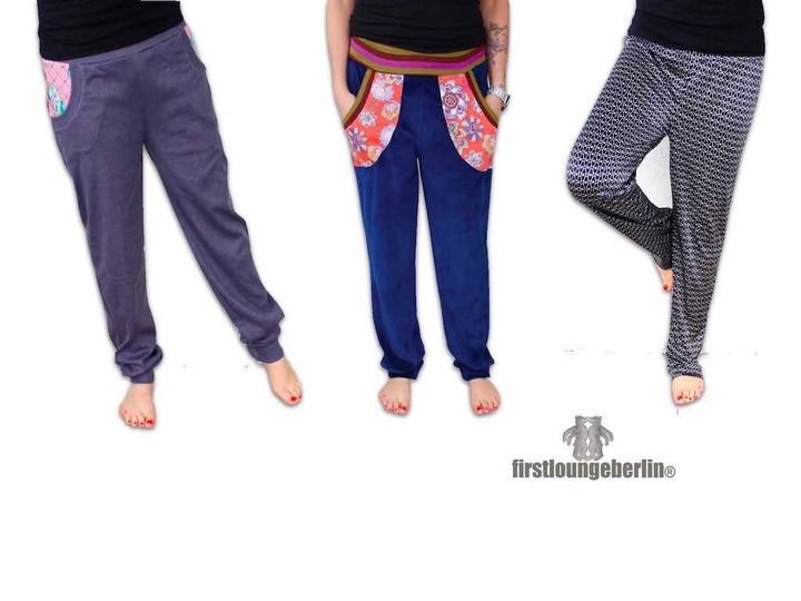 Wohlfühlhose Damen in 10 Größen 30/32 bis 60/62 Nähanleitung mit Schnittmuster von firstloungeberlin