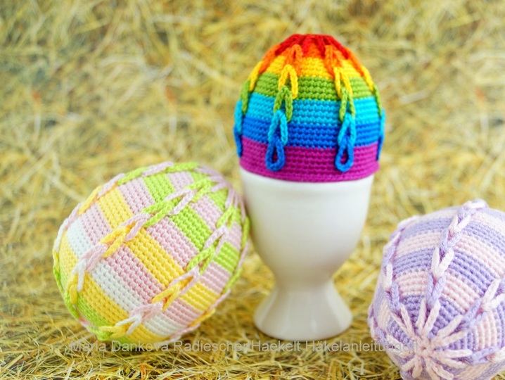 Sparset 6 in 1 bunte Eier und Eierwärmer häkeln
