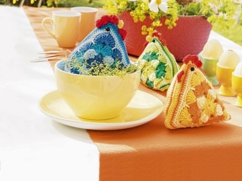 Granny-Hühner und Ostereier