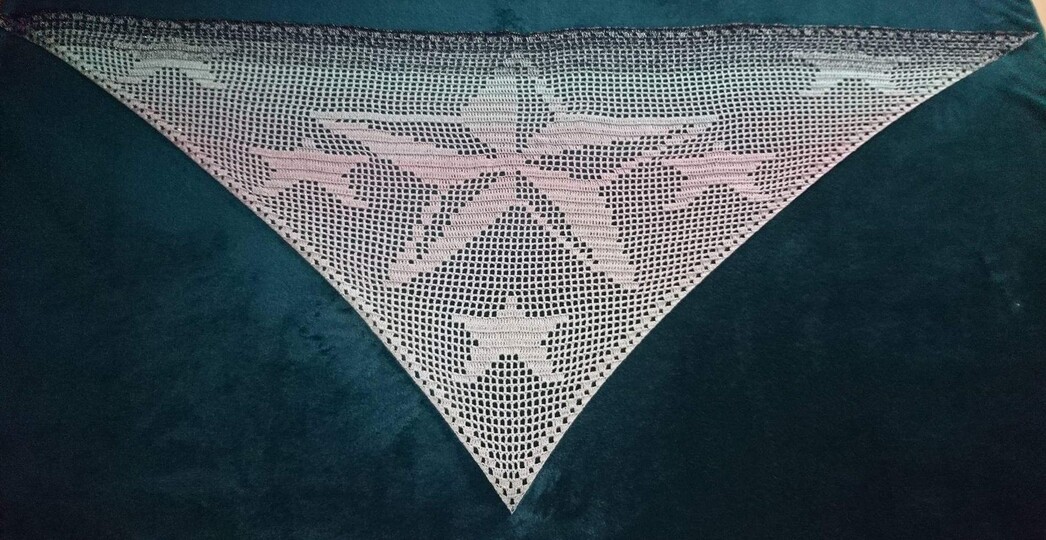 Motivtuch "Sterne2", Dreieckstuch, Häkelanleitung