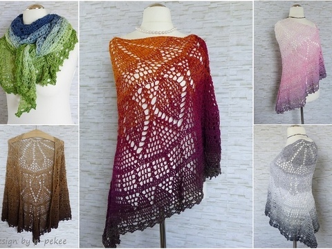Elomina  Crochet Pattern for a beautiful crochet Shawl with a Lovely Design
