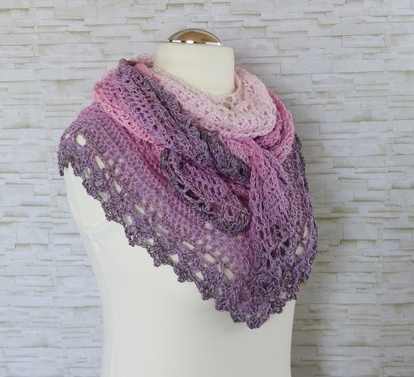 Elomina  Crochet Pattern for a beautiful crochet Shawl with a Lovely Design