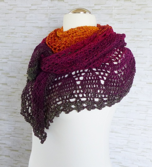 Elomina  Crochet Pattern for a beautiful crochet Shawl with a Lovely Design