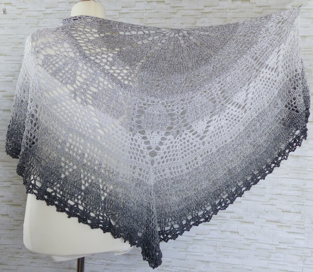 Elomina  Crochet Pattern for a beautiful crochet Shawl with a Lovely Design