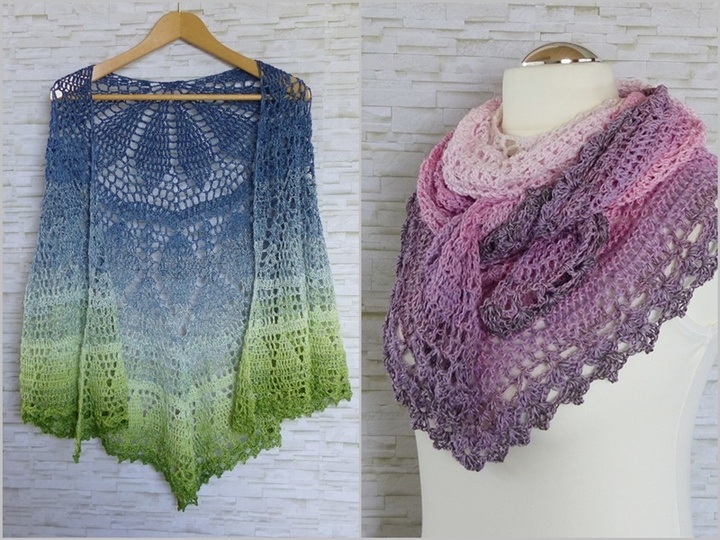 Elomina  Crochet Pattern for a beautiful crochet Shawl with a Lovely Design