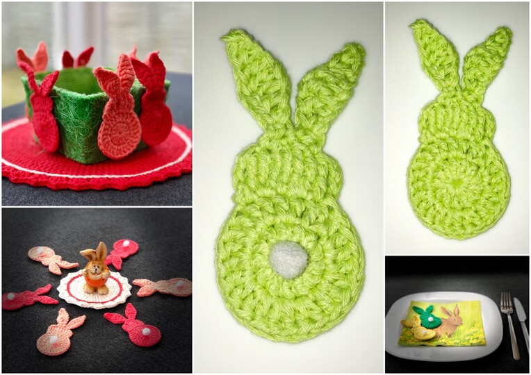 Hase / Osterhase ... Anhänger, Applikation, Dekoration - Häkelanleitung