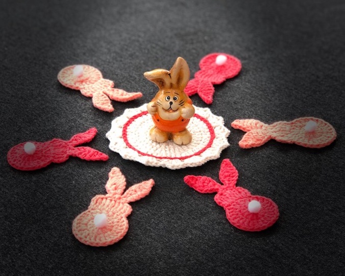 Hase / Osterhase ... Anhänger, Applikation, Dekoration - Häkelanleitung