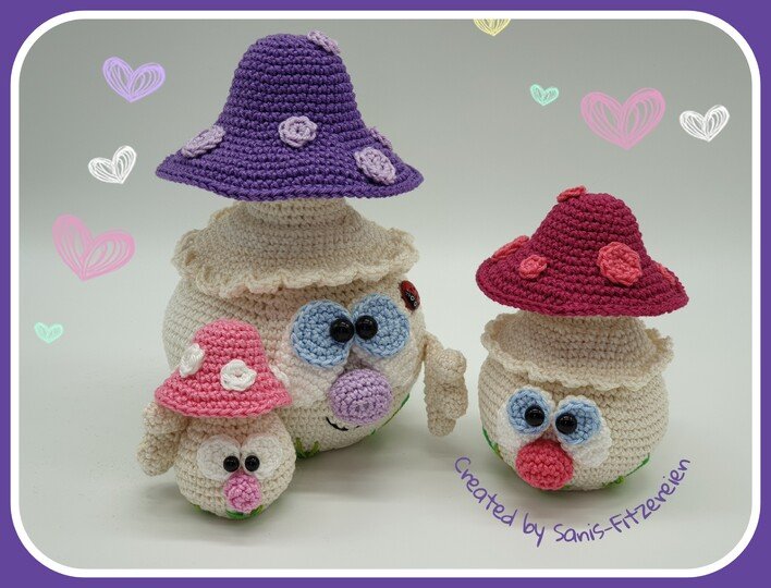 Häkelanleitung Glückspilze