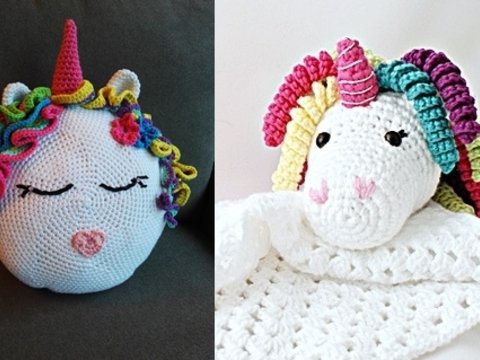 Kombihäkelanleitung Einhorn-Kissen & Einhorn-Schnuffeltuch
