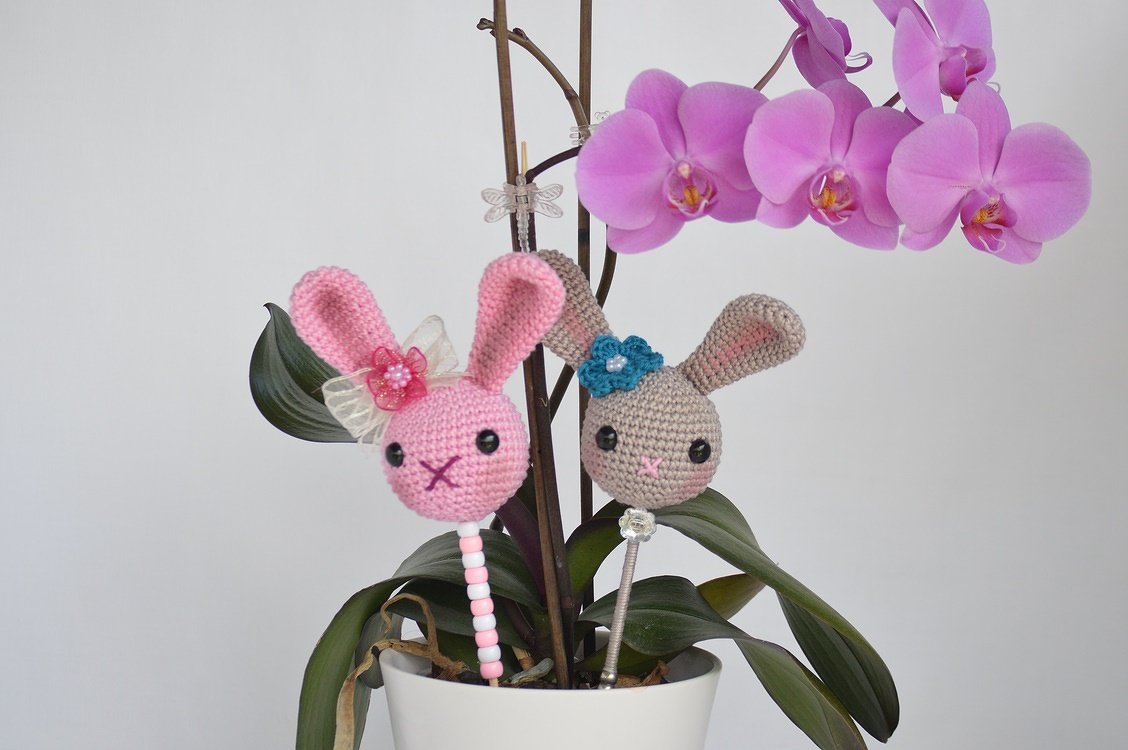 Crochet Pattern Flower Stick Bunny "Paulinchen"