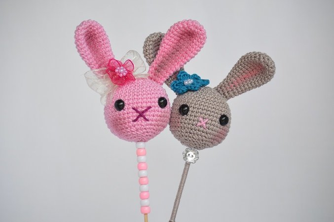 Crochet Pattern Flower Stick Bunny "Paulinchen"