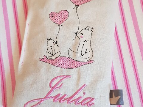 Stickdatei Fuchsliebe, 10x10 cm Rahmen