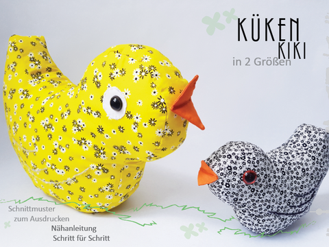 Schnittmuster/Nähanleitung Stofftier Osterküken "KIKI"