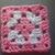 Pink-white crochet granny square pattern