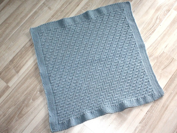 Strickanleitung Babydecke, Plaid, Wagendecke Strukturmuster,   #200