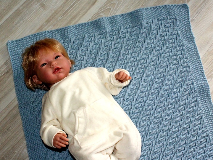 Strickanleitung Babydecke, Plaid, Wagendecke Strukturmuster,   #200