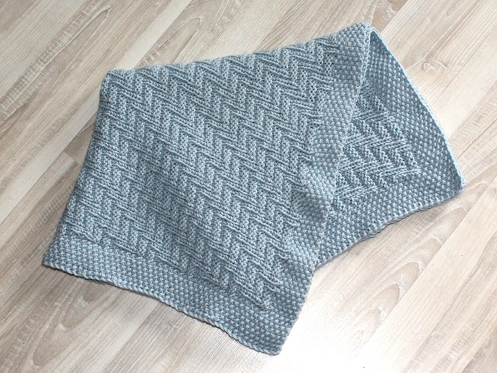 Strickanleitung Babydecke, Plaid, Wagendecke Strukturmuster,   #200