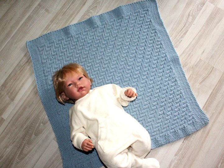 Strickanleitung Babydecke, Plaid, Wagendecke Strukturmuster,   #200